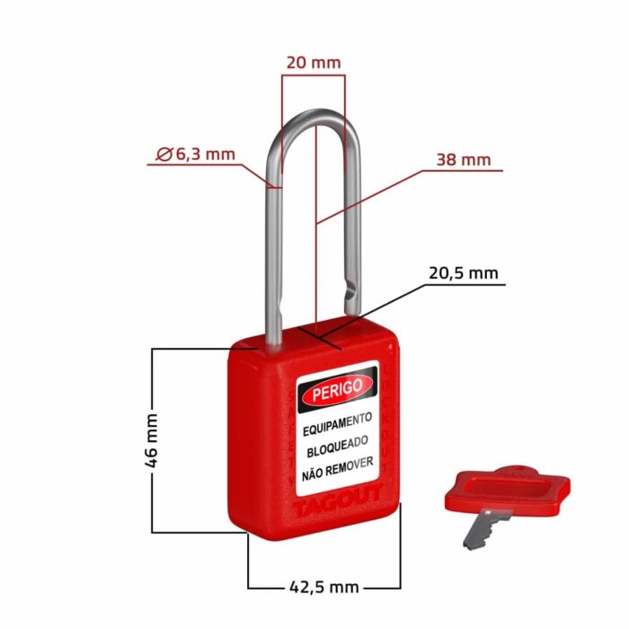 Cadeado De Bloqueio Plástico Haste Alumínio - Image 2