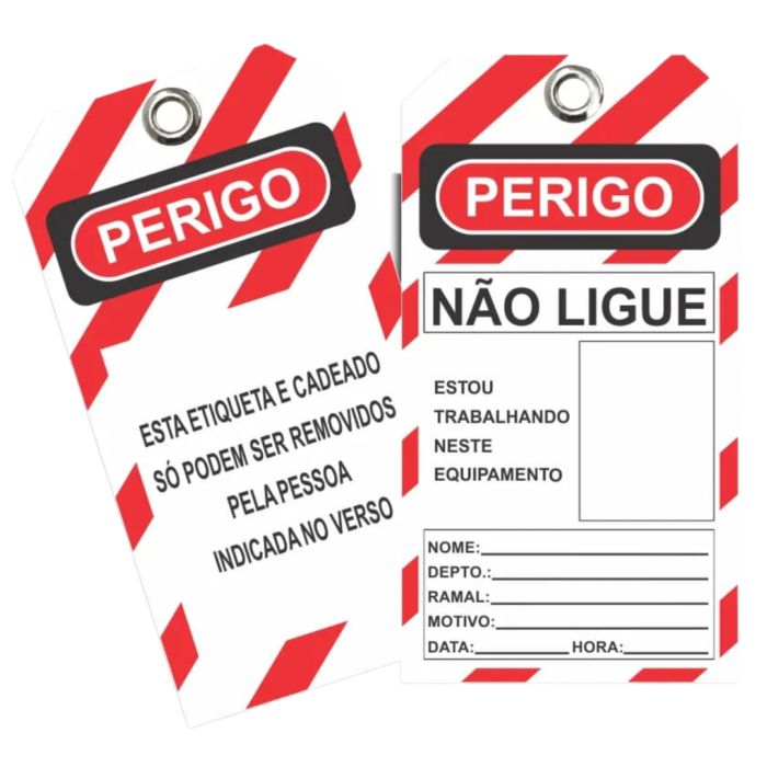 Cartão Etiqueta Bloqueio Segurança Perigo "Não Ligue"