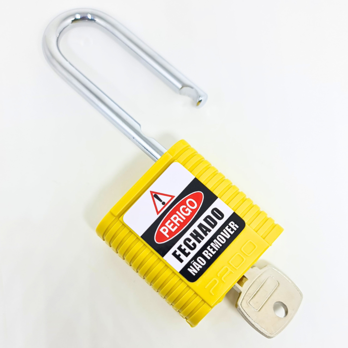 Cadeado De Bloqueio Plástico - Haste Inox - Amarelo - Image 4