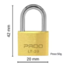 CADEADO DE LATÃO PADO - LT-20 - 2 CHAVES - Image 2