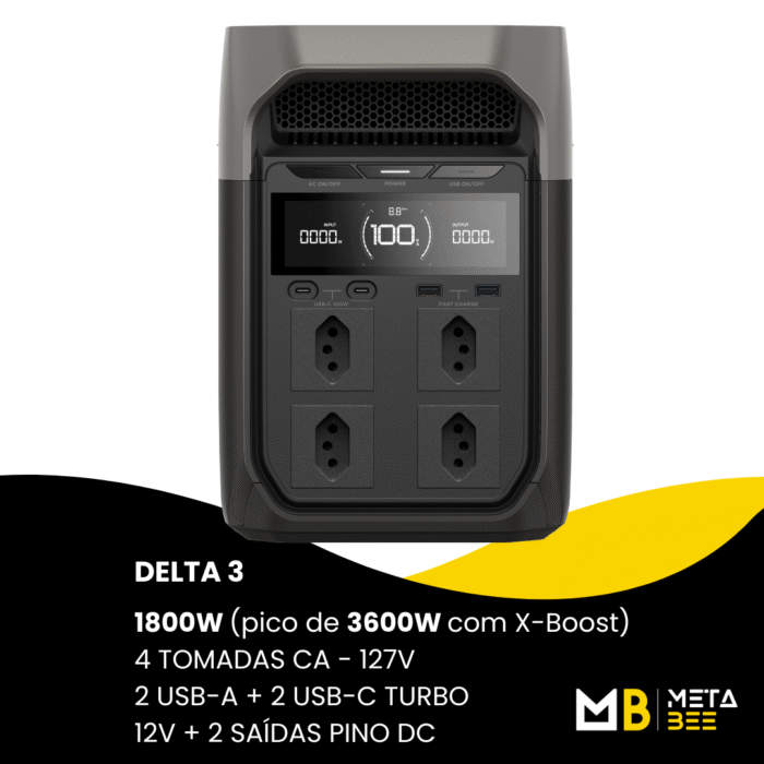 ECOFLOW - DELTA 3 127V + PAINEL SOLAR 160W - *LANÇAMENTO* - Imagem 2